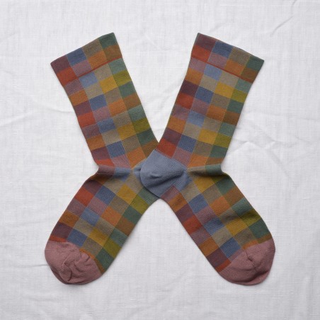 Blue-Grey Plaid Sock